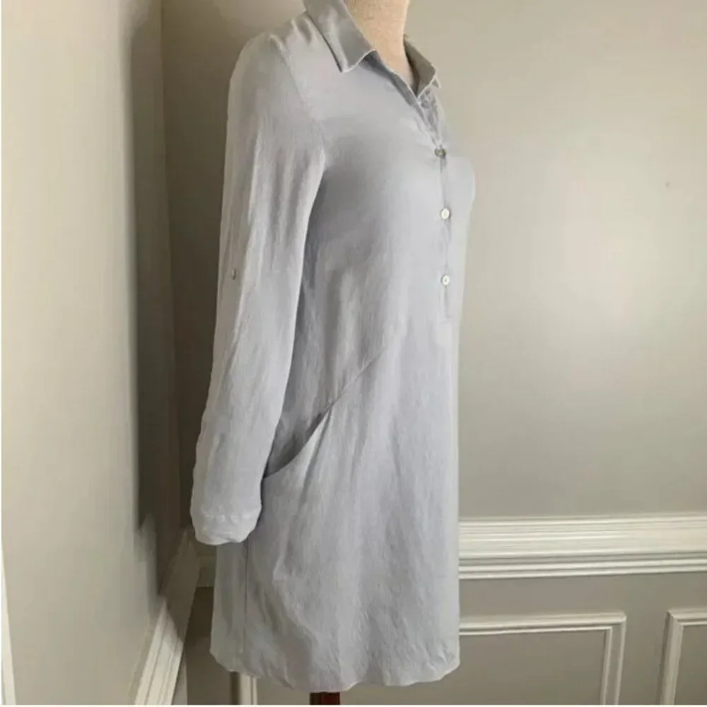Jade Long Sleeve Popover Roll Tab Sleeve Tunic Lined Dress Size Small - Picture 3 of 9